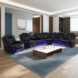 Power Recliner Sectional with LED Light