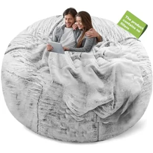 5ft Snow Grey Washable Bean Bag Cover