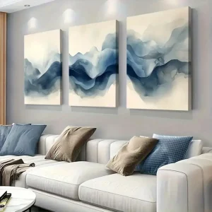 Wall Art Blue Watercolor Landscape Canvas