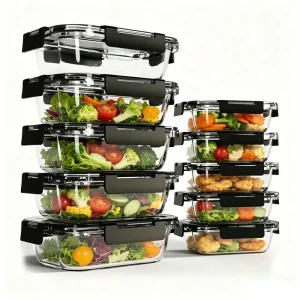 10 Packs Glass Meal Prep Containers