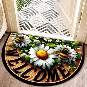 Wood Grain Daisy Bee Welcome